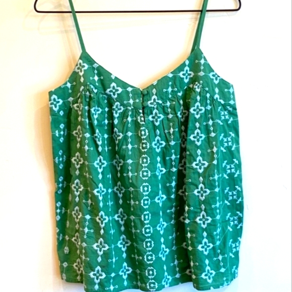 Lucky Brand Tops - Lucky Brand Green and White Tank Top